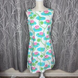 Lilly Pulitzer Frogs and Lily Pads Linen Cotton Shift Dress